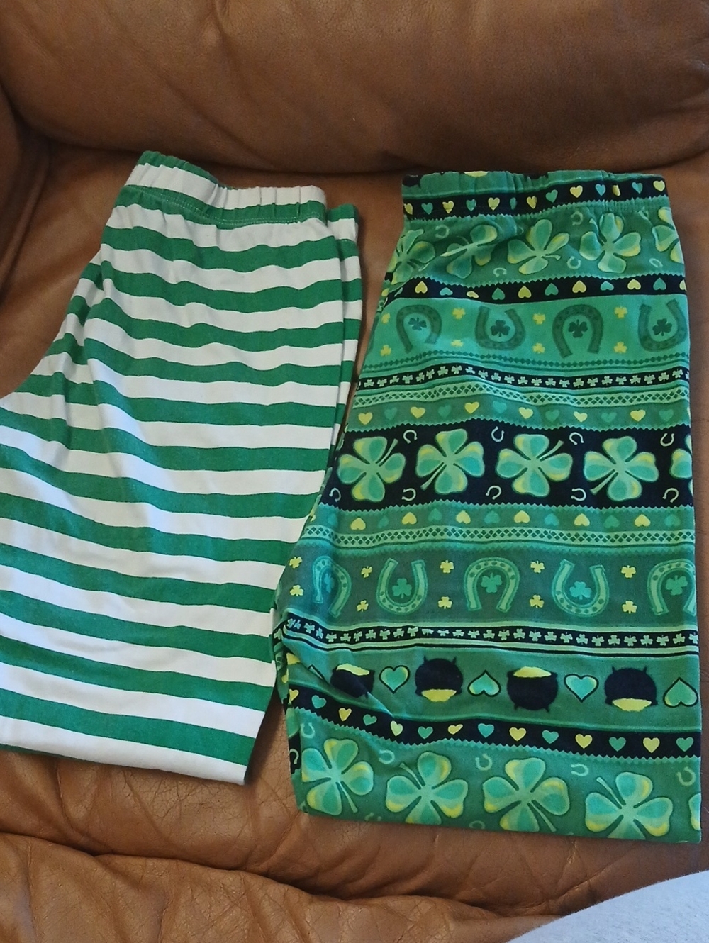 No Boundaries Green & White Kids Leggings  2-Pack